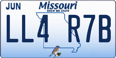 MO license plate LL4R7B