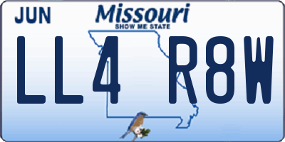 MO license plate LL4R8W