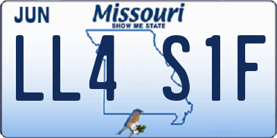 MO license plate LL4S1F