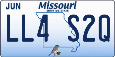 MO license plate LL4S2Q
