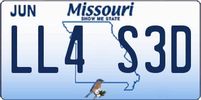 MO license plate LL4S3D