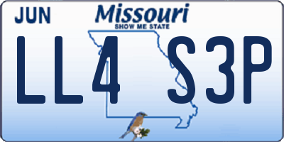 MO license plate LL4S3P