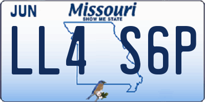 MO license plate LL4S6P