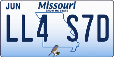 MO license plate LL4S7D