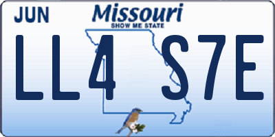 MO license plate LL4S7E