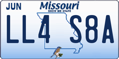 MO license plate LL4S8A