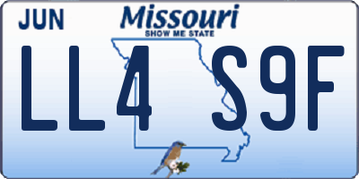 MO license plate LL4S9F