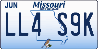 MO license plate LL4S9K
