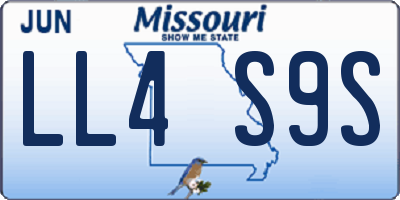 MO license plate LL4S9S