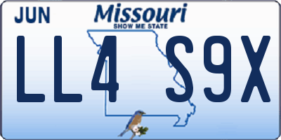 MO license plate LL4S9X
