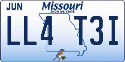 MO license plate LL4T3I