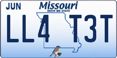 MO license plate LL4T3T