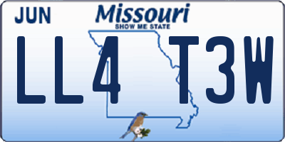 MO license plate LL4T3W