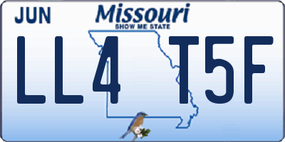 MO license plate LL4T5F