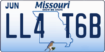MO license plate LL4T6B