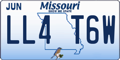 MO license plate LL4T6W
