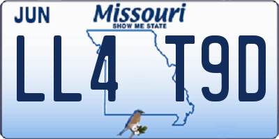 MO license plate LL4T9D
