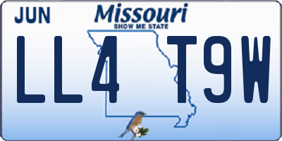 MO license plate LL4T9W
