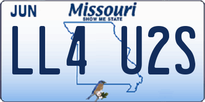 MO license plate LL4U2S