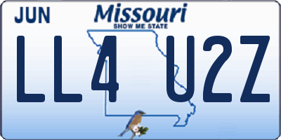 MO license plate LL4U2Z