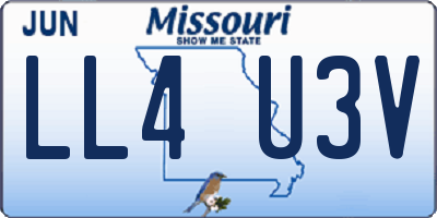 MO license plate LL4U3V