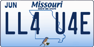 MO license plate LL4U4E