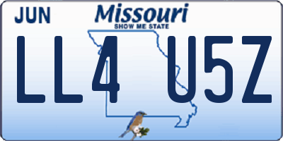 MO license plate LL4U5Z