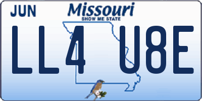 MO license plate LL4U8E
