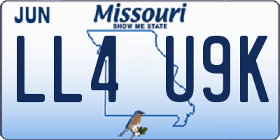 MO license plate LL4U9K