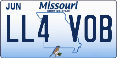 MO license plate LL4V0B