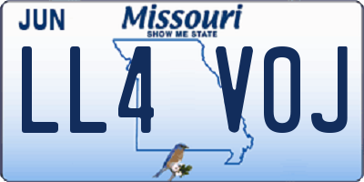 MO license plate LL4V0J