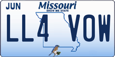 MO license plate LL4V0W