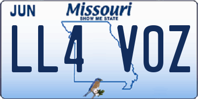 MO license plate LL4V0Z