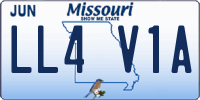 MO license plate LL4V1A