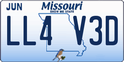 MO license plate LL4V3D