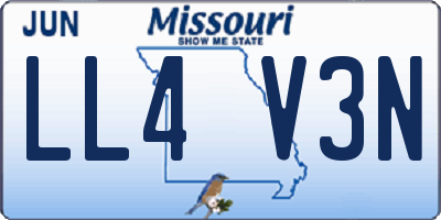 MO license plate LL4V3N