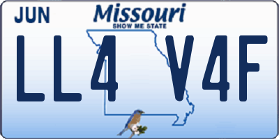 MO license plate LL4V4F
