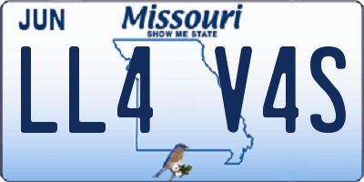 MO license plate LL4V4S