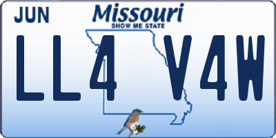 MO license plate LL4V4W