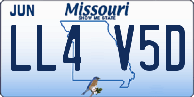 MO license plate LL4V5D