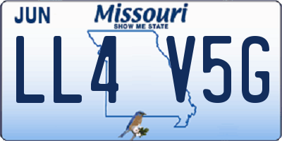 MO license plate LL4V5G
