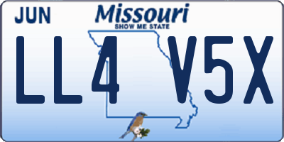 MO license plate LL4V5X