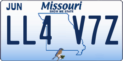MO license plate LL4V7Z