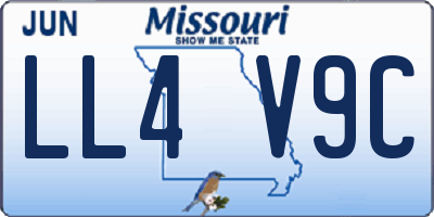 MO license plate LL4V9C