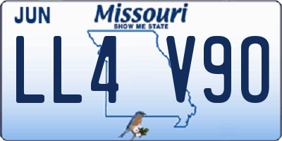 MO license plate LL4V9O