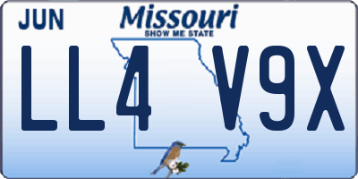 MO license plate LL4V9X