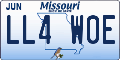 MO license plate LL4W0E