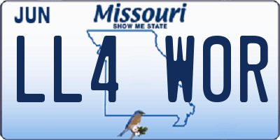 MO license plate LL4W0R