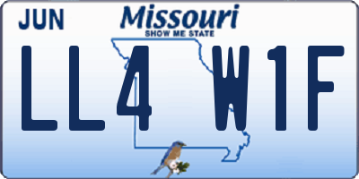 MO license plate LL4W1F