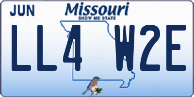 MO license plate LL4W2E
